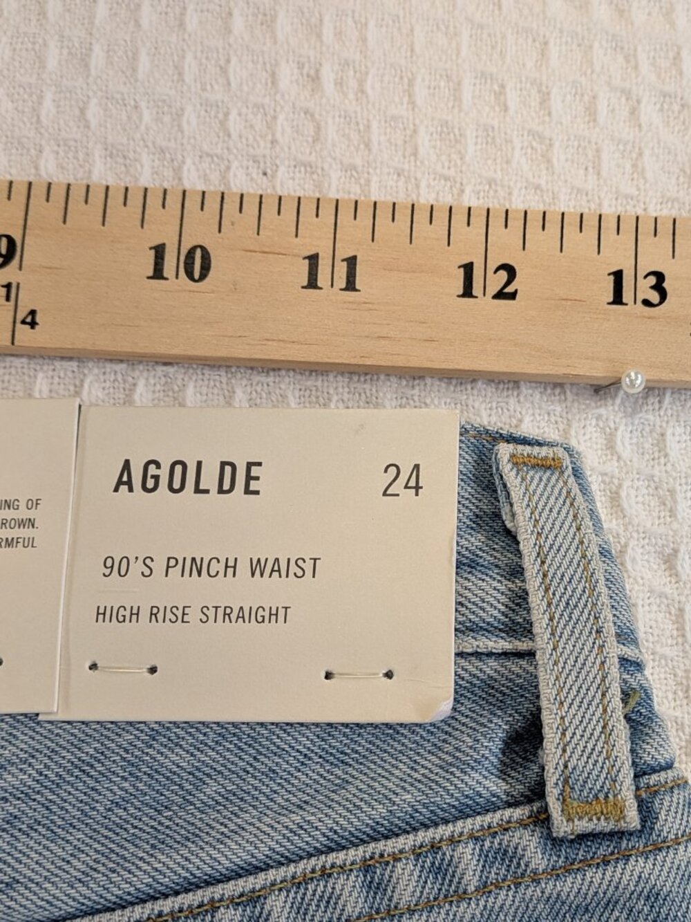 NWT AGOLDE 90s Pinch Waist Straight Soundwave 24 - Picture 8 of 16